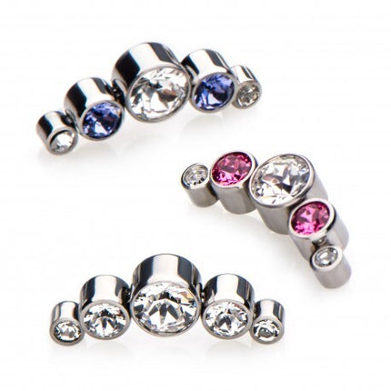 Invictus Titanium Bezel Set 5 Gem Cluster