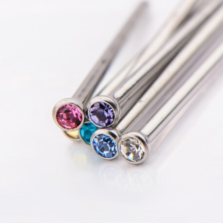 Invictus Titanium Bezel Set Gem Nose Pin 1