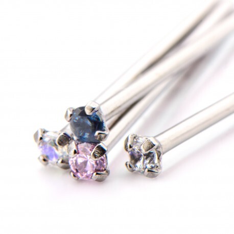 Invictus Titanium Prong Set Gem Nose Pin