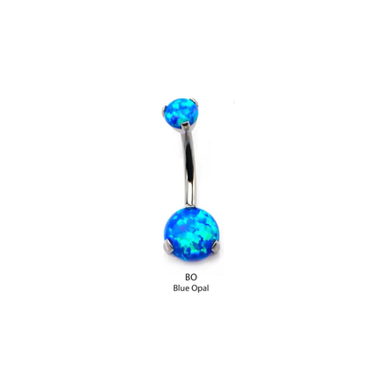 Invictus Internally Threaded Titanium Opal Prong Set Navel