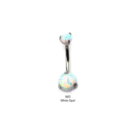 Invictus Internally Threaded Titanium Opal Prong Set Navel