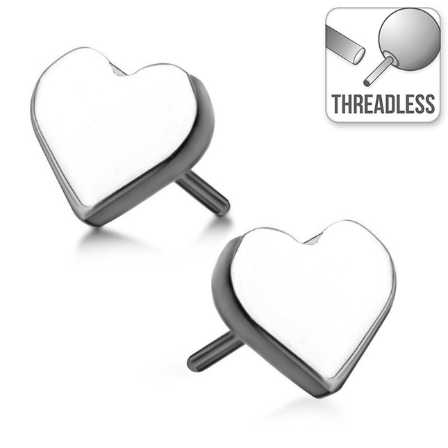 Invictus Threadless Titanium Flat Heart Attachment