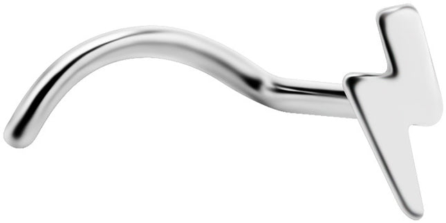 Titanium Lightening Flash Nose Stud