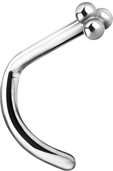 Titanium Triple Ball Nose Stud