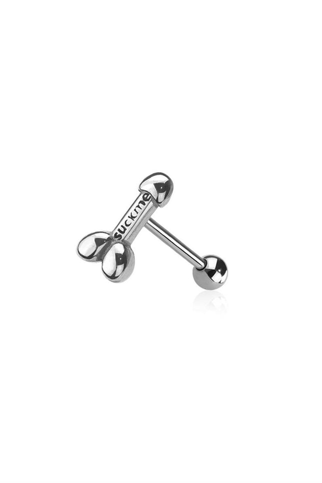 Penis (suck me) 316l surgical steel tongue barbell