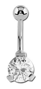 Titanium Prong Set Internally Threaded Navel