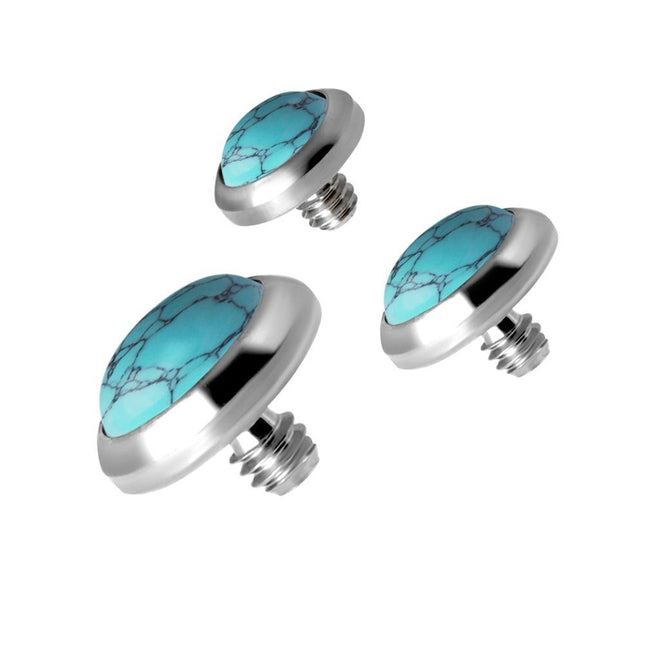 Titanium Synthetic Turquoise Cabochon