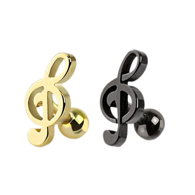 Treble Clef Barbell in Gold