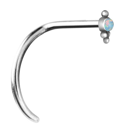 Steel Cast Tribal Opal Nose Stud 07