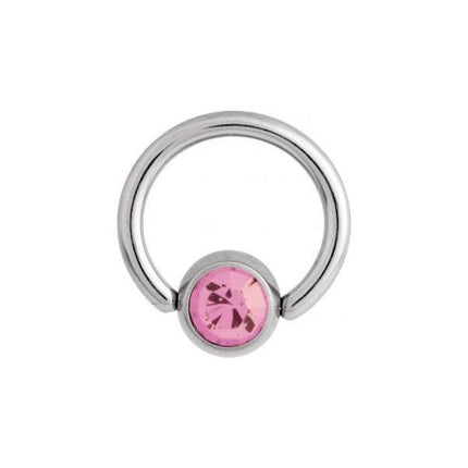 Titanium Highline Flat Back Jewelled Ball Closure Ring