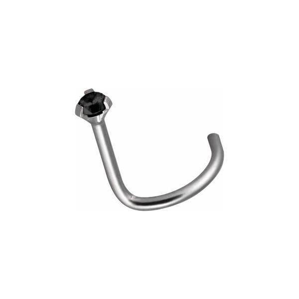 Titanium Highline Curved Jewelled Nose Stud