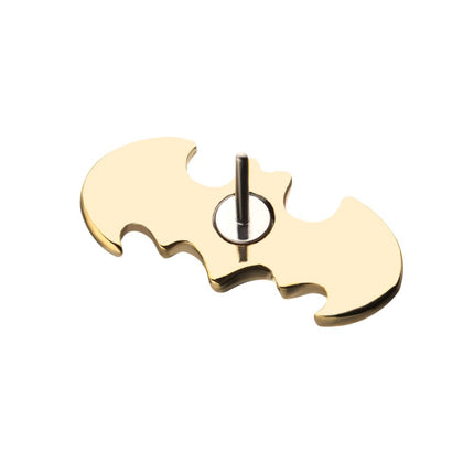 Invictus 14kt Yellow Gold Threadless Batman Logo Top