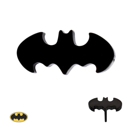 Invictus Black PVD Titanium Threadless DC Comics Batman Logo Top