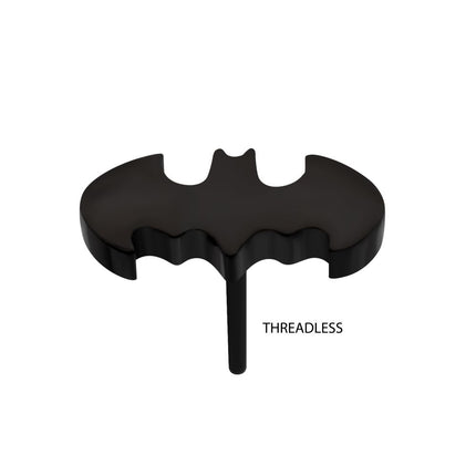 Invictus Black PVD Titanium Threadless DC Comics Batman Logo Top