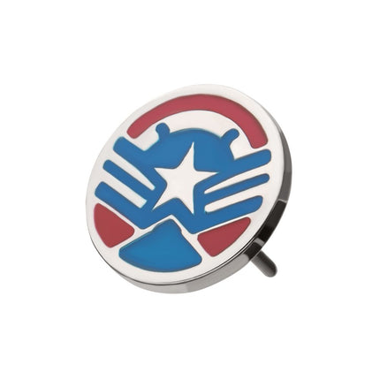 Invictus Titanium Threadless Enamel Marvel Captain America Sam Wilson Top