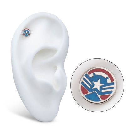 Invictus Titanium Threadless Enamel Marvel Captain America Sam Wilson Top