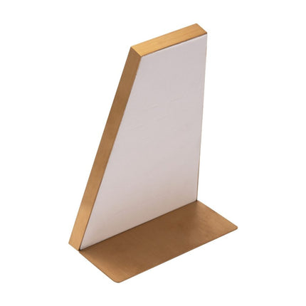 Invictus Satin Brass Frame on White Leatherette with 20-H Hole Empty Display for 14Kt Gold Side Facing Hinged Segment Clickers