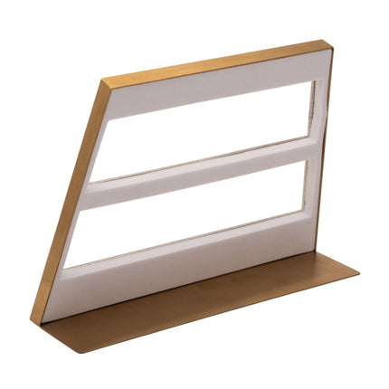 Invictus Satin Brass Frame on White Leatherette with 23-Pin Hole for Dangles Empty Display