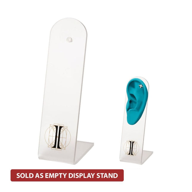 Invictus Rounded Top L-Bend Acrylic with Hole for Left Ear Display