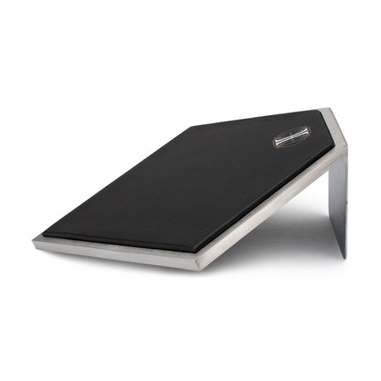 Invictus Brushed Titanium Prism Frame on Black Leatherette with 20-Pin Hole Empty Display Stand for Titanium Threadless Threaded Tops