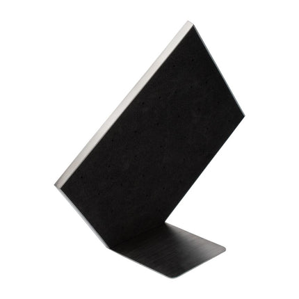 Invictus Brushed Titanium Prism Frame on Black Leatherette with 33-Pin Hole Empty Display Stand for Titanium Threadless Threaded Tops