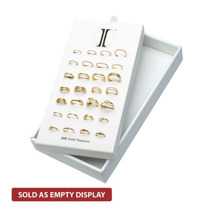 Invictus 28 Hole White Leatherette Pad for 24Kt Gold PVD Titanium Hinged Segment Clickers