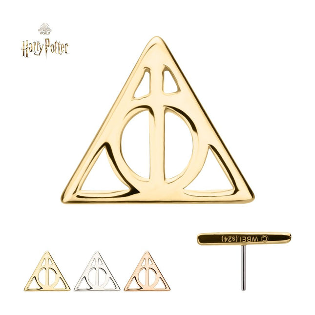 Invictus 14Kt Gold Harry Potter Deathly Hallows Threadless Top