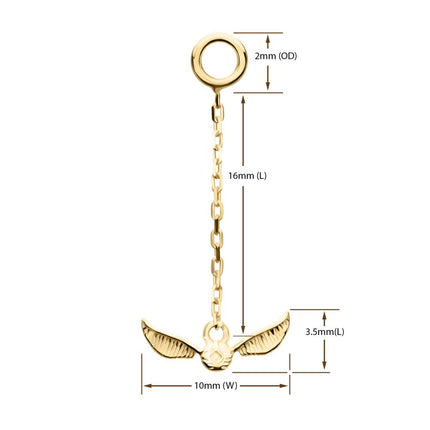 Invictus 14Kt Gold Harry Potter Golden Snitch Dangle Charm