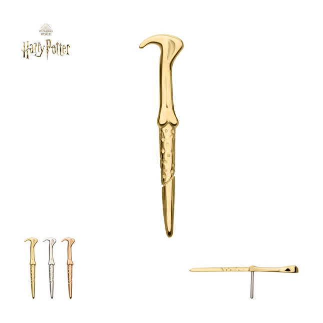Invictus 14Kt Gold Harry Potter Lord Voldemort Wand Threadless Top