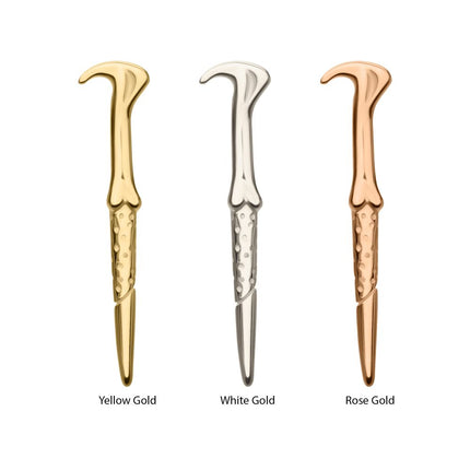 Invictus 14Kt Gold Harry Potter Lord Voldemort Wand Threadless Top