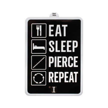 Invictus' Sticker "EAT SLEEP PIERCE REPEAT"