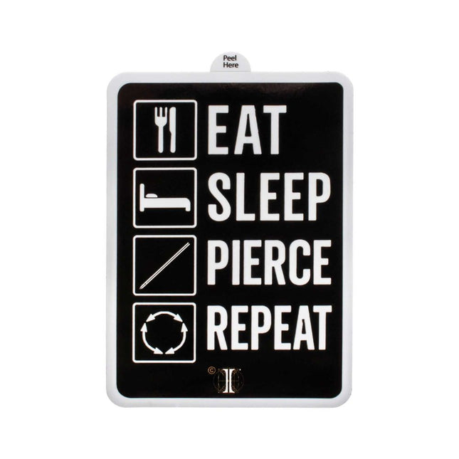 Invictus' Sticker "EAT SLEEP PIERCE REPEAT"