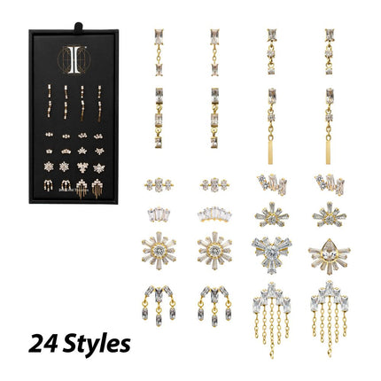 Invictus 24Kt Gold PVD Titanium Baguette Brilliance Threadless Top Collection and Display