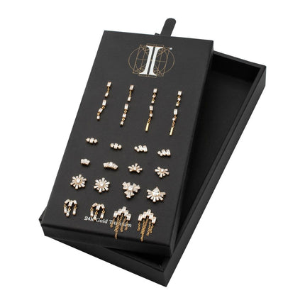 Invictus 24Kt Gold PVD Titanium Baguette Brilliance Threadless Top Collection and Display