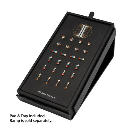 Invictus 24Kt Gold PVD Titanium Bicentennial Threadless Top Collection and Display