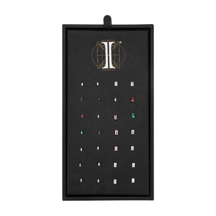 Invictus Titanium Emerald & Marquise Cut Gem Threadless Top Collection and Display