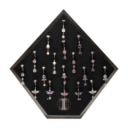 Invictus Titanium Internally Threaded Clear CZ Gem Dangle Navel Collection and Display