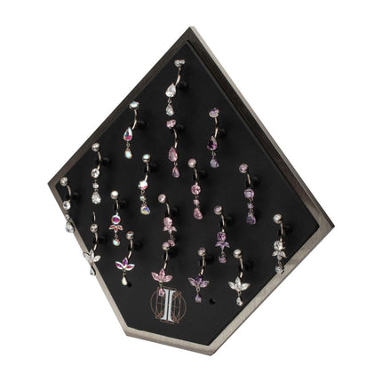 Invictus Titanium Internally Threaded Clear CZ Gem Dangle Navel Collection and Display