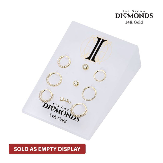 Invictus 9 Hole Frosted Matte Finish Acrylic Display for 14Kt Gold Lab-Grown Diamonds