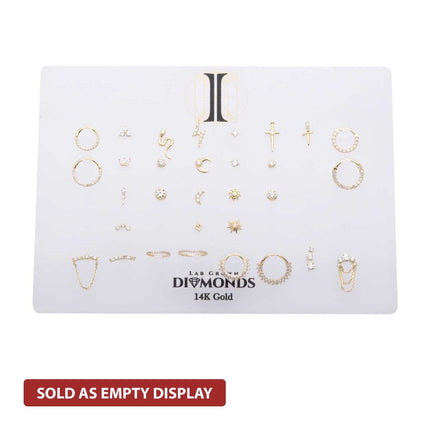 Invictus 40 Hole Frosted Matte Finish Acrylic Landscape Display for 14Kt Gold Lab-Grown Diamonds