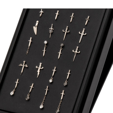 Invictus Titanium Threadless CZ Shape Top Collection and Display