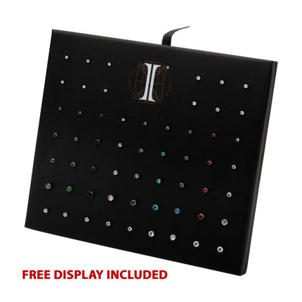 Invictus Titanium Threadless Low Profile Prong Set Round Gem Top Collection and Display
