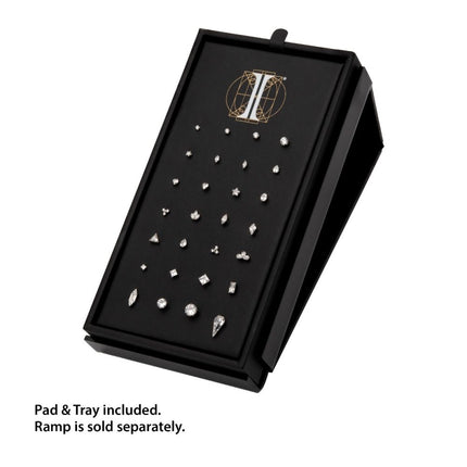 Invictus Titanium Threadless Simple Shape Clear Gem Top Collection and Display