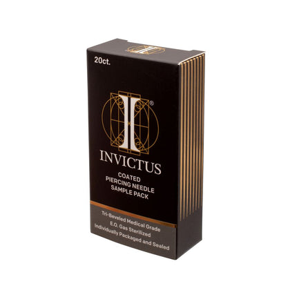 Invictus Tri-Beveled Ultra-Sharp Tips Biomedical-Grade Silicone Coated Piercing Needles Sample Pack (20 needles per box)
