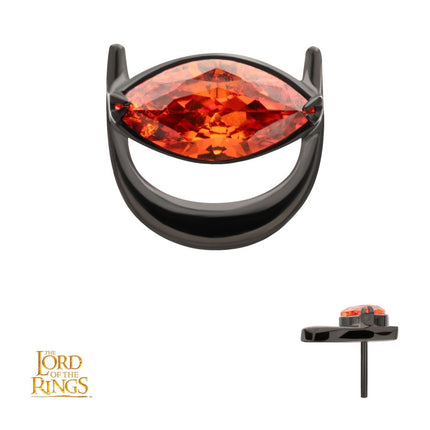 Invictus Black PVD Titanium Threadless Lord of the Rings Eye of Sauron Gem Top (Pre-order Now: ETA 10/16/2026)