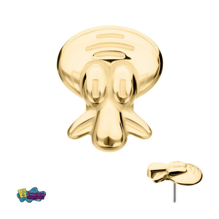 Invictus 14Kt Yellow Gold Nickelodeon Squidward Tentacles Threadless Top