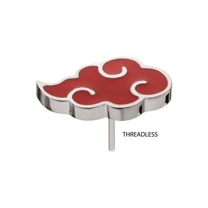 Invictus Titanium Threadless Enamel Naruto Shippuden Akatsuki Cloud Symbol Top