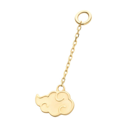 Invictus 14Kt Yellow Gold Naruto Shippuden Akatsuki Cloud Symbol Dangle Charm