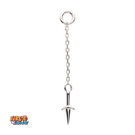 Invictus 14Kt White Gold Naruto Shippuden Kunai Knife Dangle Charm