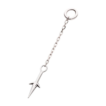 Invictus 14Kt White Gold Naruto Shippuden Kunai Knife Dangle Charm